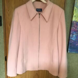 NWOT. Tribu Brand Women’s Size 10 Cashmere Blend Outdoor Jacket Soft Pink